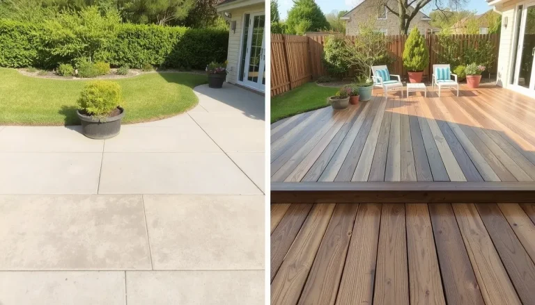 Terrasse béton ou bois : le comparatif complet pour choisir (prix, durabilité, entretien)